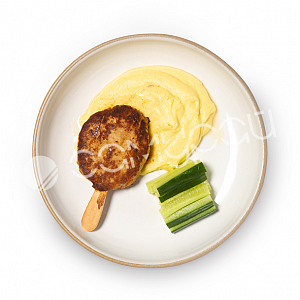 Куриная котлета "эскимо" с картофельным пюре