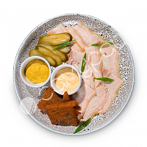 Копченая грудинка с гренками