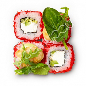 Ролл с креветкой в кляре и соусом васаби