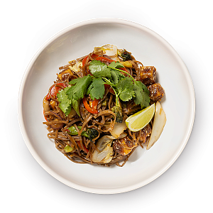 Гречневая лапша с хрустящим тофу и овощами