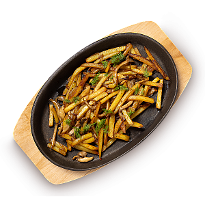 Жареный картофель с вешенками