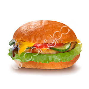 Мини-бургер с курицей и свежими овощами